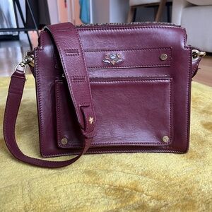 Zadig & Voltaire Burgundy Leather Crossbody Bag